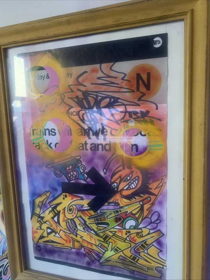 Graffiti art graffiti original MTA poster TOPIK TSK ORIGINAL FRAMED! - Image 2 of 4