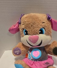 Fisher-Price Laugh Learn Smart Stages Sis Puppy Plush Pink Light-Up Heart