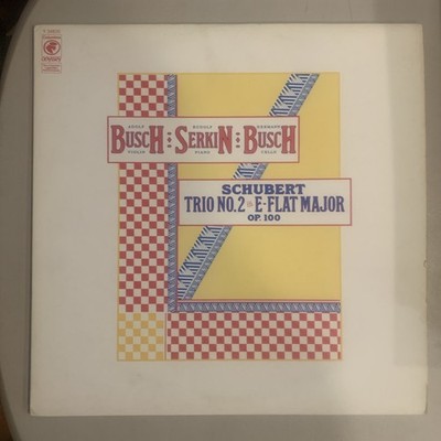 Busch - Serkin - Busch, LP, VG+, Trio No. 2 In E Flat Major, Schubert (Reissue)