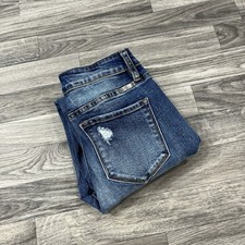 KanCan Jeans Women's 3 / 25 Blue Dark Wash Ankle Super Skinny Distressed