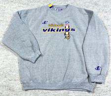 Vintage Minnesota Vikings Sweatshirt Men XL Gray Crewneck Logo Athletic 90s