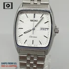 SEIKO CHRONOS 5H23-5110 【US Stock】 Day Date Silver Men's Qz Vintage Watch *Good