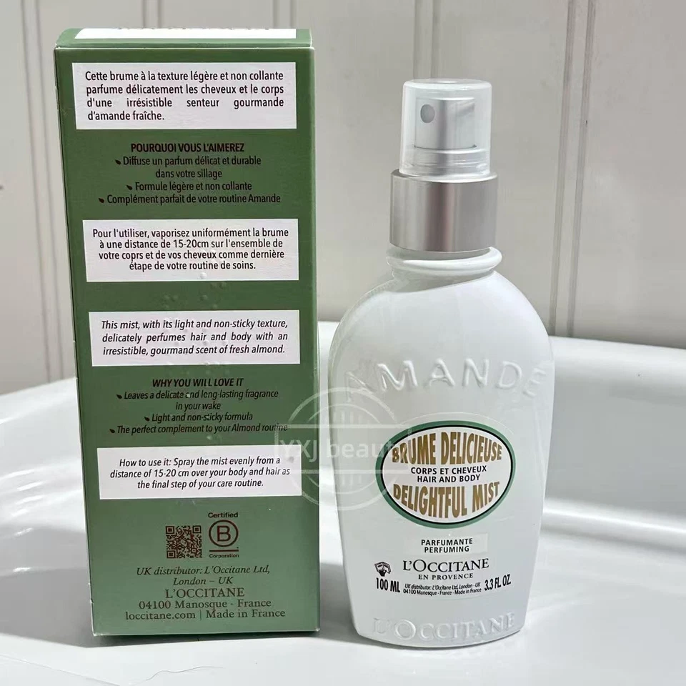 Nuevo vaporizador de fragancia corporal y cabello L'Occitane Amande tamaño completo 100 ml/3,3 oz ~ auténtico Foto 2 de 3