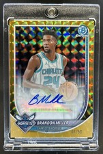 2025-26 Bowman Brandon Miller Chrome Auto Gold Geometric Refractor #/50 Hornets