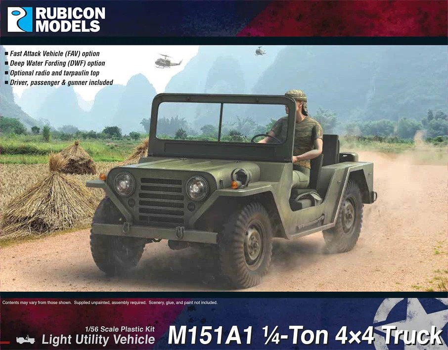 RUBICON MODELS 280124 M151A1 4X4 UTILITY TRUCK 1/56 SCALE