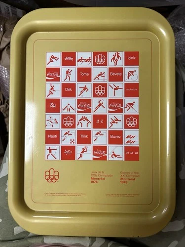 Vintage 1976 Coca Cola Montreal Olympics XXI Tin Tray