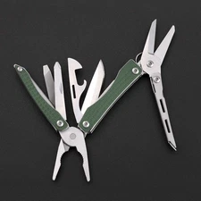 NexTool Mini Flagship Multitool Essential Tools w/Green Stainless Steel Handles