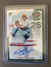 Nate Snead 2025 Panini Prospect Edition Green Auto Silver Prizm #160 LA Angels