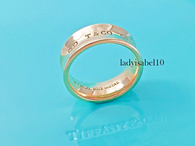 Sz 5.25 Tiffany & Co. Rubedo Metal 1837 Concave Ring Signed w/ BOX