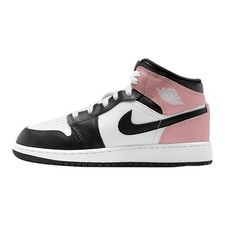 Big Kid's Jordan 1 Mid White/Black-Rust Pink DQ8423 100