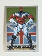 2024 SkyBox Marvel Masterpieces '92 Platinum #15 Captain Britain Chrome