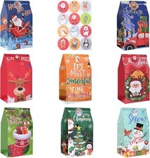 leconico Christmas Treat Bags - 24pcs Christmas Paper Treat Bags, Premium Xmas C