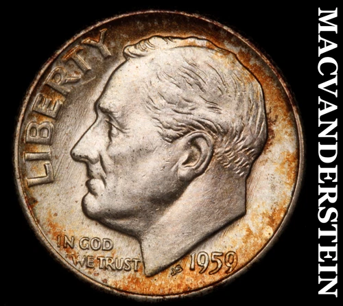 1959-D Silver Roosevelt Dime-Choice Gem BU Lustrous No Reserve #i4544