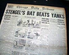 Nice NEW YORK YANKEES 1st World Series as Champions Game 3 GIANTS 1923 Newspaper
