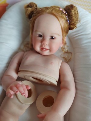 Unassembled 28In Toddler Girl Reborn Doll Painted Kits Hand-Rooted Hair DIY Gift