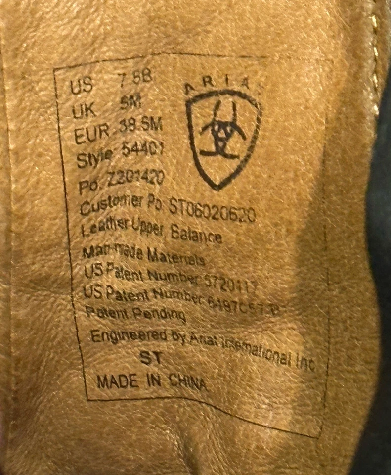 Botas al tobillo Ariat 54401 Cobalt XR para mujer talla 7,5B con cremallera vaquera occidental Foto 4 de 4