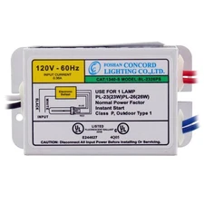 FOSHAN CONORD BL-2326PS FLUORESCENT BALLAST, 1-LAMP, PL23 PL26 CFL, 120V