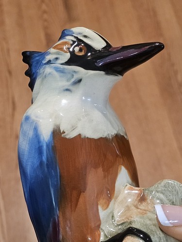 Weller Pottery 9" Kingfisher Bird Flower Frog Figurine 1915 Antique, Excellent - Picture 11 of 12