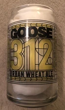 Goose Island 312 Urban Wheat Ale Yellow Stained Glass Beer Can Glass
