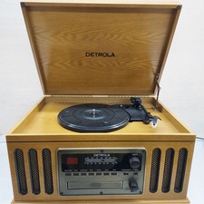 Detrola KM837 Vinyl Record Player CD Cassette Am/Fm Radio Works Video