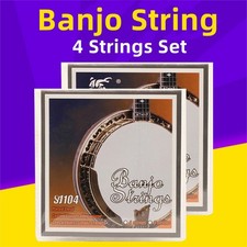 Lot de 4 cordes banjo en alliage de cuivre enduit enroulé cuivre argent neuf