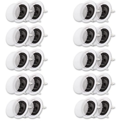Acoustic Audio CS-IC63 Flush Mount In Ceiling Speakers with 6.5'' Woofers 10 Pair