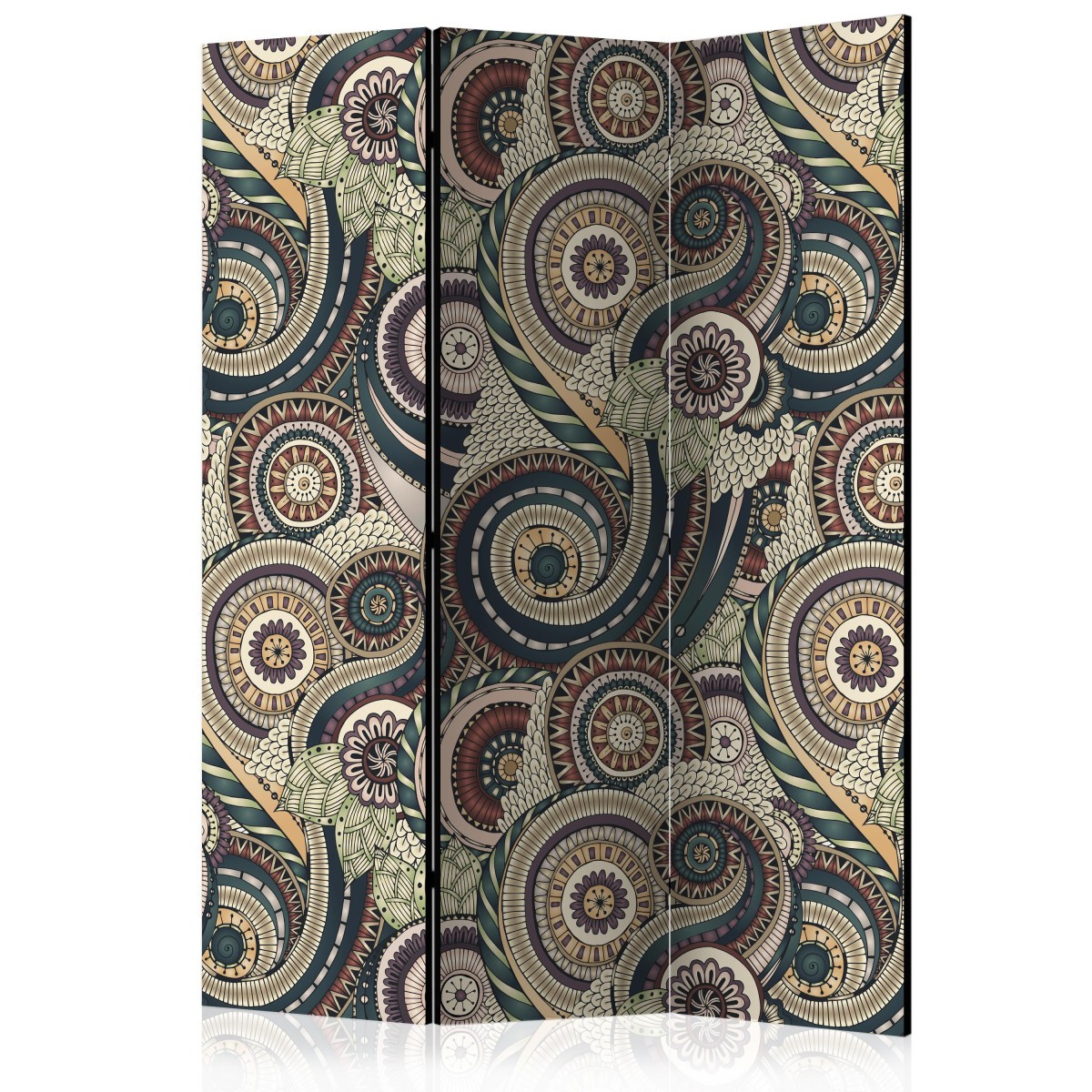 Paravent 3 volets Posh Ornament 135x172 cm en bois et toile de separation