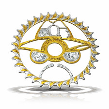 Lowrider Bicycle Laser Cut Mirror Chrome Lowrider Golo Man 36T Custom Sprocket.