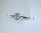 Moissanite Engagement/Wedding Ring Solitaire Emerald Cut 925 Sterling Silver 6 — photo 4