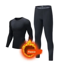 Men's Sports Underwear Fleece Thermal Compression Tight Ski Base Layer Tracksuit