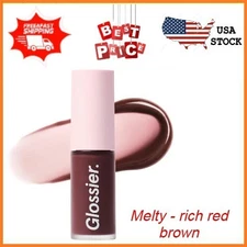 Glossier Lip Glaze Hydrating Cooling Sheer Lip Oil Melty - rich red brown