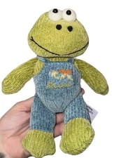 Marcel Schurman Accessorize Plush Corduroy Texured 8 Inch Green Frog in Overalls