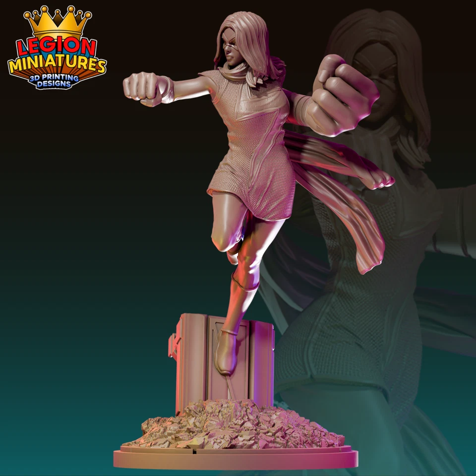Kit modelo estátua escultura em resina Ms. Marvel Marvel Marvel sem pintura/desmontada - Imagem 3 de 4