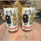 Vintage Coca-Cola Around The World Drinking Glasses England Edition. Set of 2