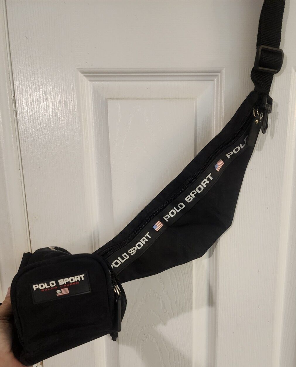 Vtg 90's Polo Sport Waist Belt Bag Ralph Lauren Black Water