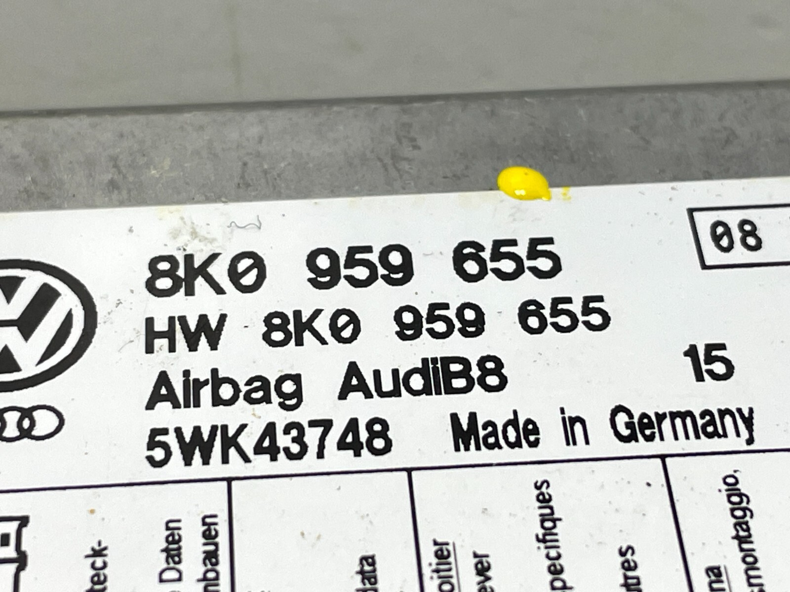 AUDI A5 AIRBAG MODULE 8K0959655 | eBay 
