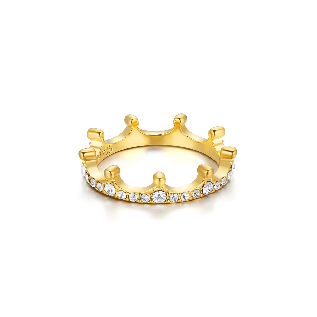 Sparkling Crown Ring With Swarovski Crystals Gold Plated eBay