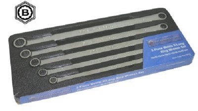 Britool Hallmark 5 Stück extra langer flacher Ringschlüssel-Set 10-22 mm RXLFSET5