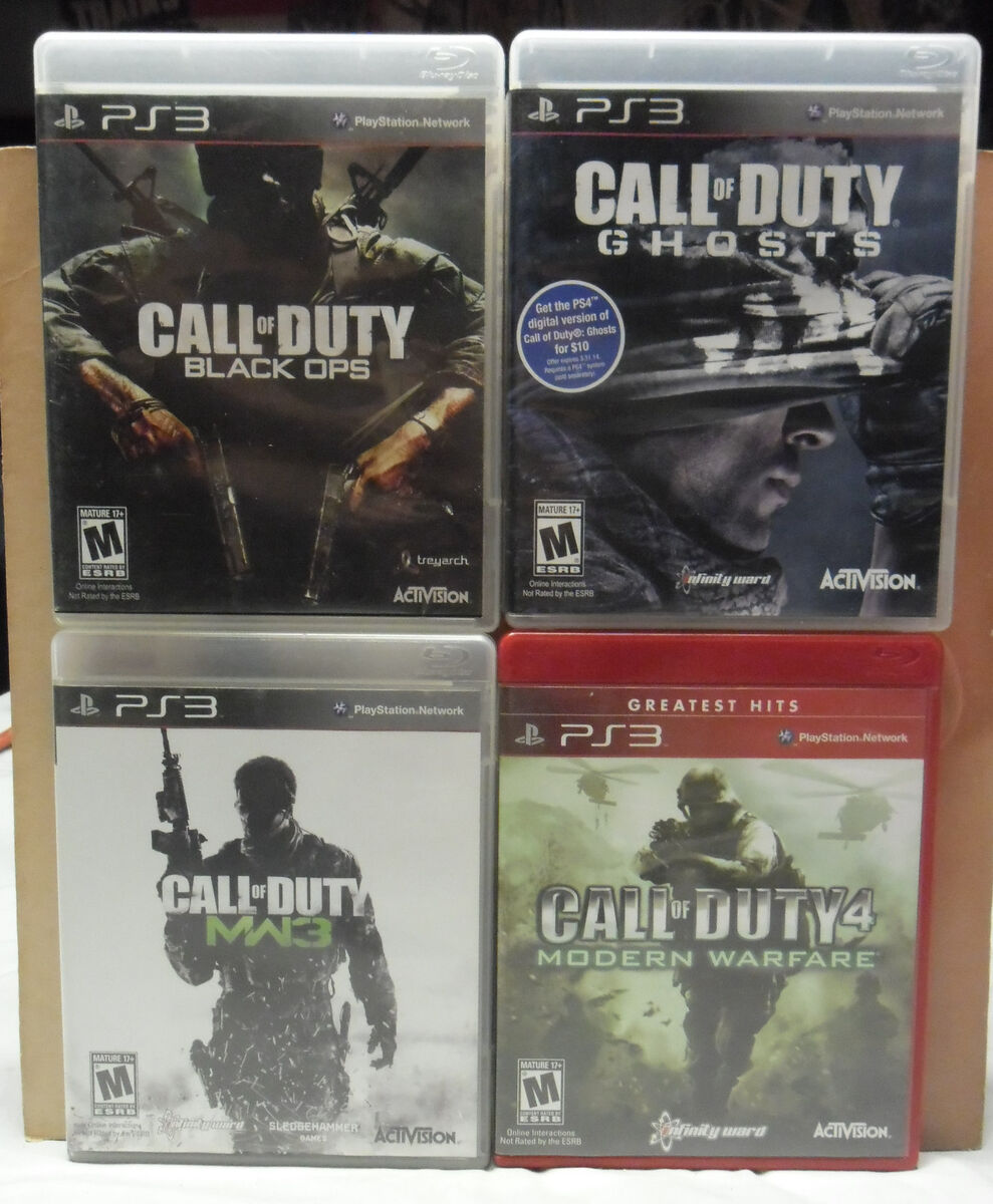 4 PS3 Call Of Duty Games: Black Ops, MW3, Ghosts, & Modern Warfare All  Excellent