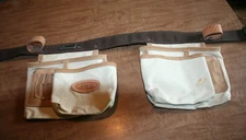 AWP Carpenters Tool Belt Canvas Leather Hammer Holder 4 Pouch Unused? See Pix!!