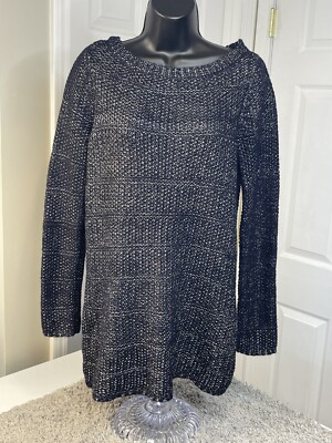 White House Black Market Admiral Blue Sweater and Removeable Scarf size S.