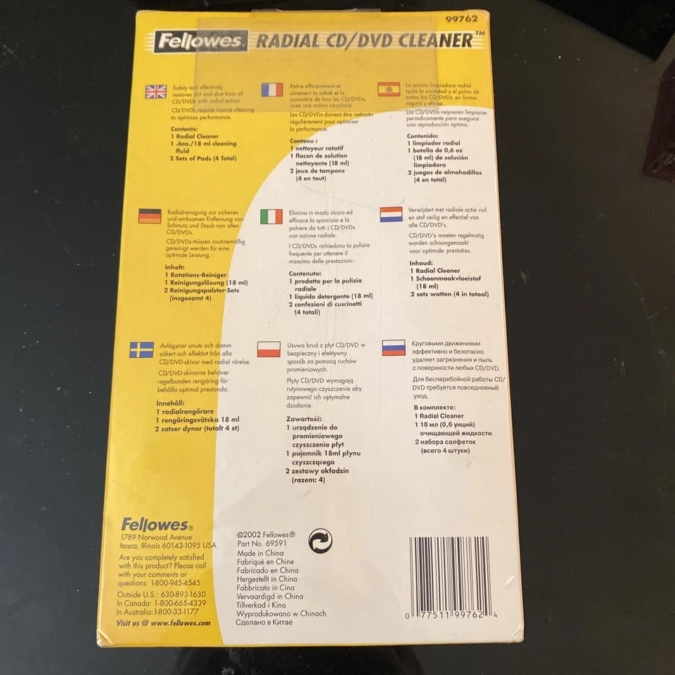 Fellowes CD/DVD Complete Cleaning System Radial Disc Cleaner- CD, DVD, - Image 2 of 2