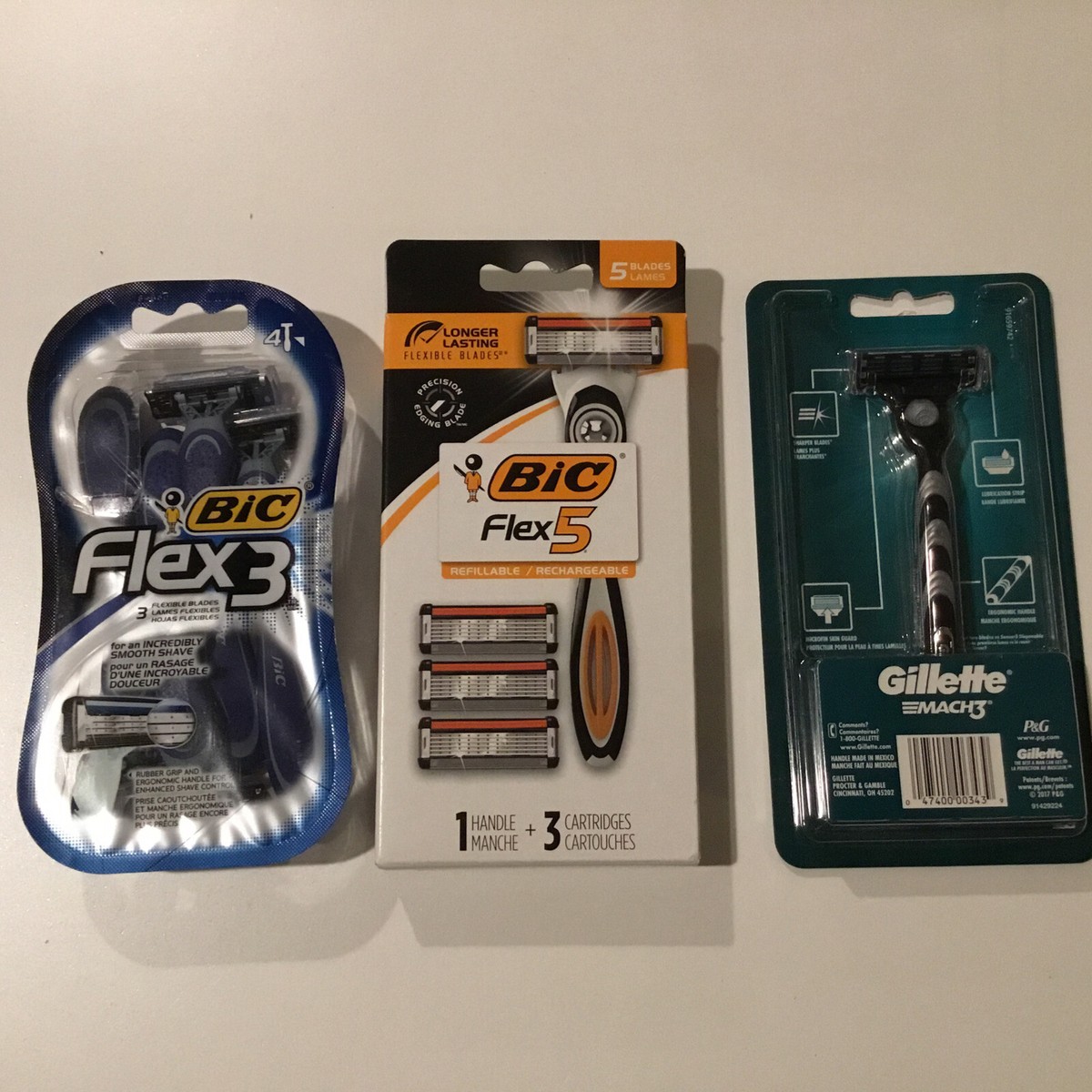 じゅん BIC Hybrid Flex 3 And 5 Blade Men's Disposable Razor, 1 Handle 5