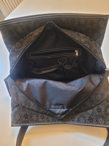 Black Anne Klein Large Tote Bag Purse Handbag Lion Logo - Picture 5 of 10