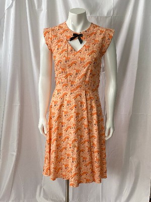 orange rockabilly dress