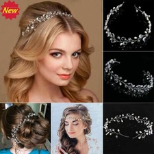 Diamante Headwear Wedding Hair Vine Bride Crystal Headbands Pearl Rhinestone