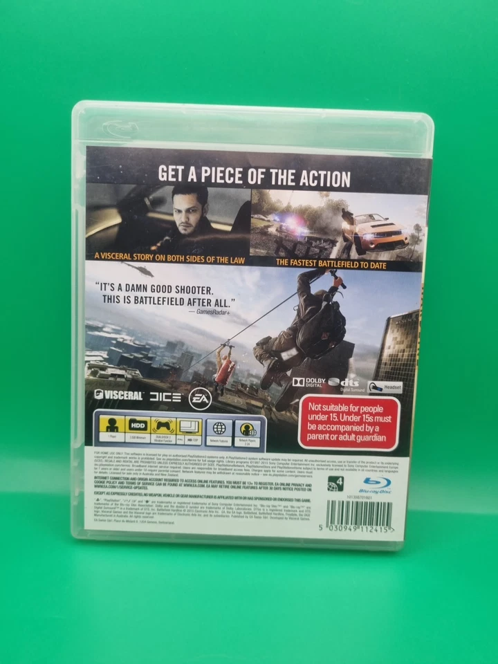 Battlefield Hardline (PlayStation 3) Complete W Manual - Very Good Condition - Image 3 of 3