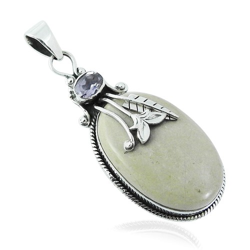 Pendentif En Cornaline Naturelle Et Argent 925 - Pierre Jasper Orange - Fait Main #P15035