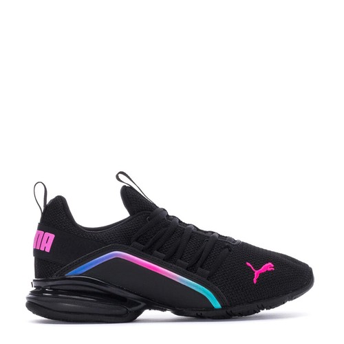 puma pink and black shoes