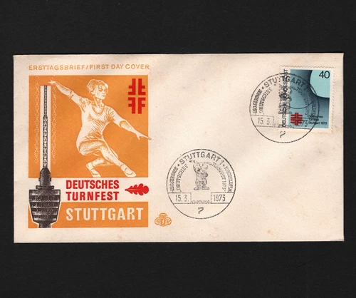 OPC 1973 Germany Stuttgart Turner Festival FDC Sc#1105 Mi#763 Unaddressed